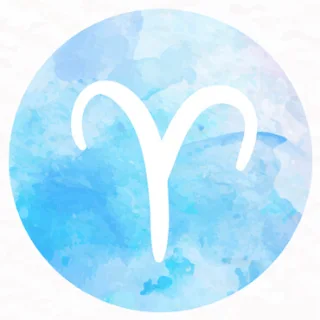 Aquarell-Symbol des Sternzeichens Widder