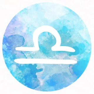 Aquarell-Symbol des Sternzeichens Waage